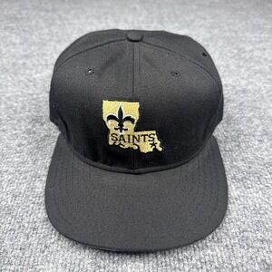 VINTAGE 90s New Orleans Saints Hat Cap Mens Black Pro Line Wool Snapback